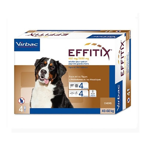 Pipeta Antipulgas Effitix Externo Virbac 40 A 60 Kg 2 Unid