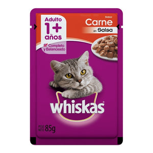 Pouch Gato Whiskas Adulto Carne 85 Grs (caja X12)