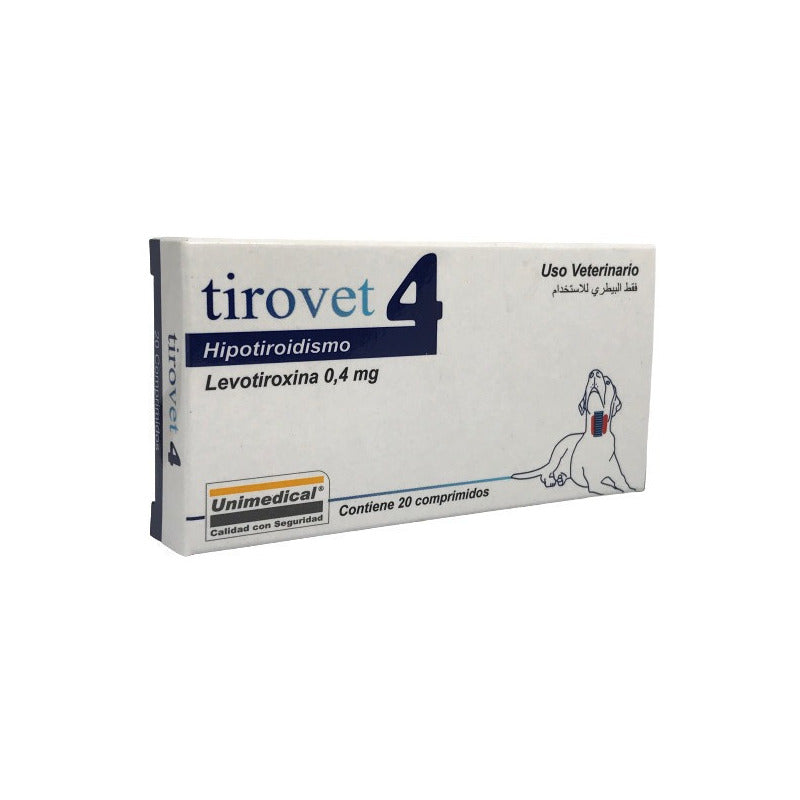 Tirovet T4 0.4mg Hipotiroidismo Unimedical 20 Comprimidos