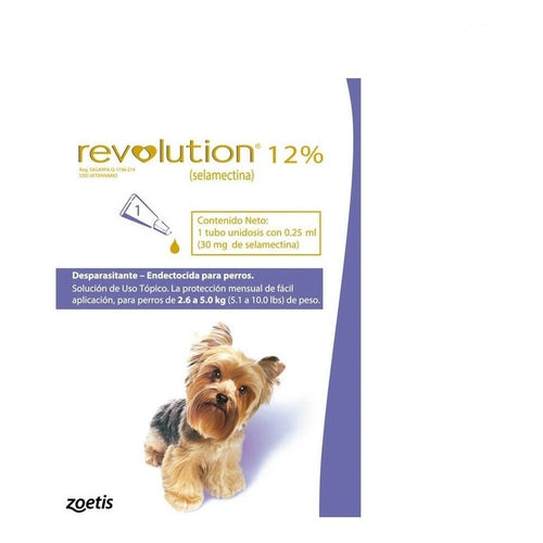 Pipeta Antipulgas Y Garrapatas Perro 2.6 A 5.0kg Revolution
