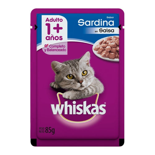 Pouch Gato Whiskas Adulto Sardina 85 Grs (caja X12)