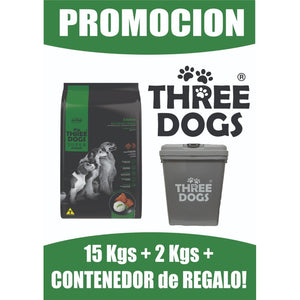 Three Dogs Super Adulto 15+2 Kg + Contenedor