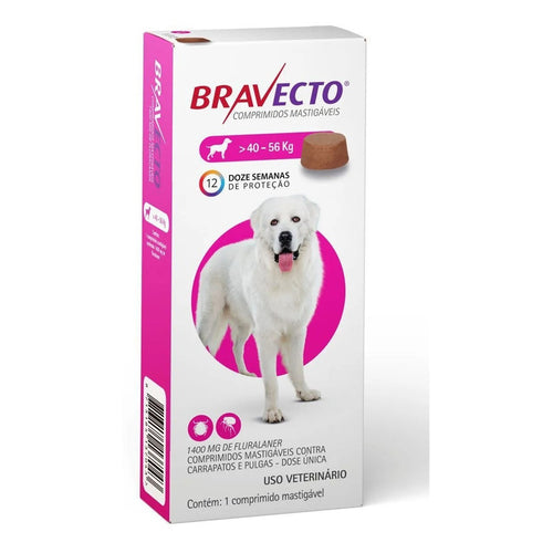 Pastilla Bravecto Antipulgas y Garrapatas 40 a 56kg (3 meses)