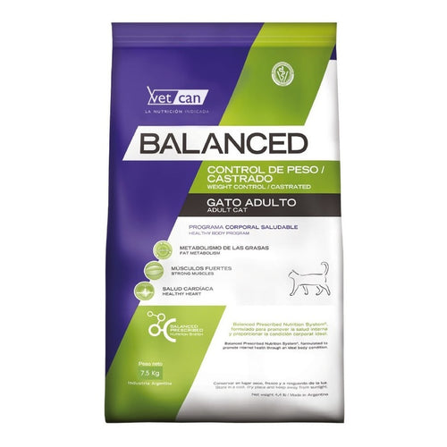 Vet Can Balanced Gato Control De Peso 7.5 Kg Con Regalo