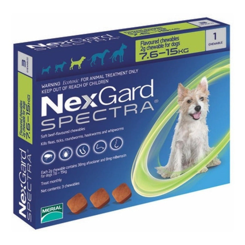 Pastilla Antipulgas Nexgard Spectra 7,6kg A 15kg (30 Días)