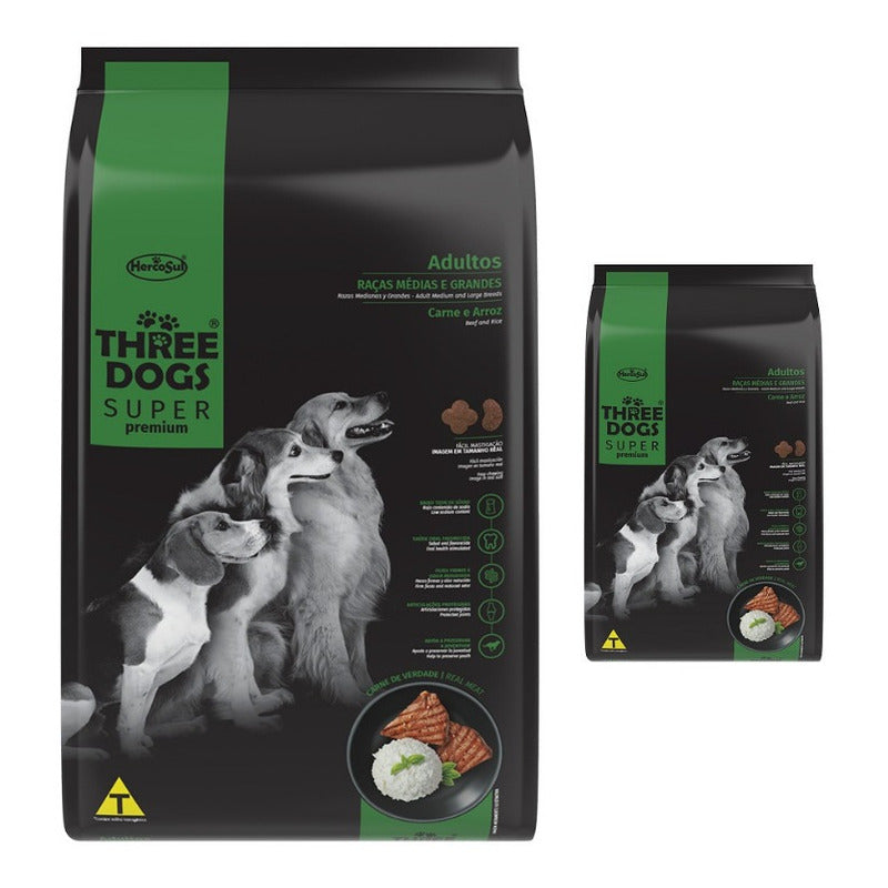 Three Dogs Super Adultos 17+3kg Con Regalo