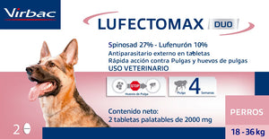 Pastilla Antipulgas Lufectomax Duo 18 a 36Kg (30 días)