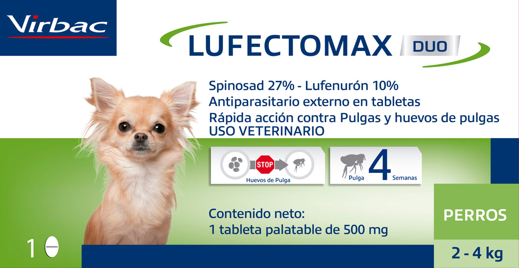 Pastilla Antipulgas Lufectomax Duo 2 a 4Kg (30 días)