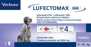 Pastilla Antipulgas Lufectomax Duo 9 a 18Kg (30 días)