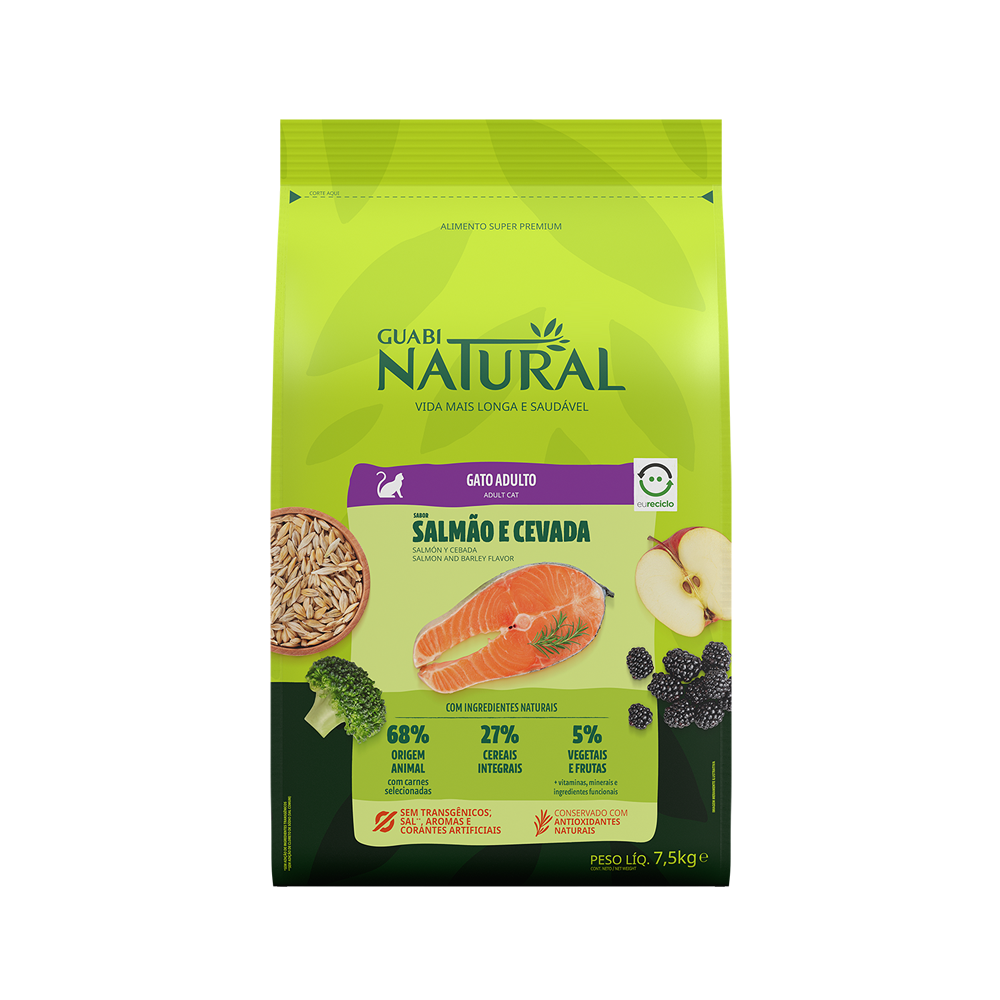 Guabi Natural Gato Adulto Salmon y Cebada 1.5Kg Con Regalo