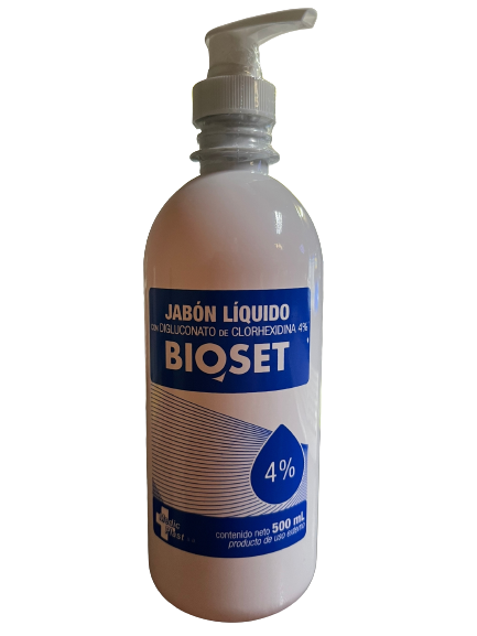 Shampoo Jabon Liquido Clorhexidina 4% Bioset 500ml
