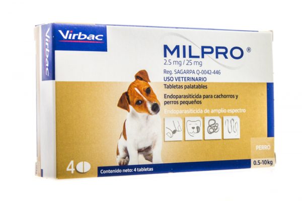 Desparasitante Interno Para Perro Virbac Milpro 25mg (4 Comp)