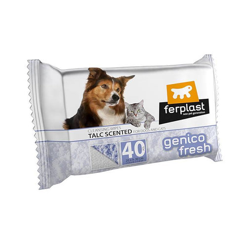 Toallitas Húmedas Para Mascotas Genico Talco Bebe 40 Un.