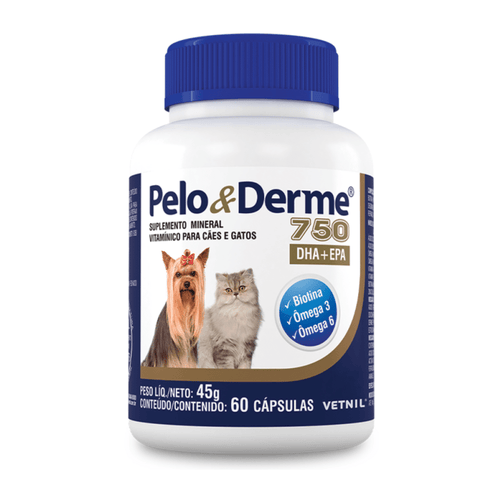 Pelo & Derme 750 60 Comprimidos Vetnil