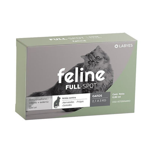 Pipeta Antiparasitaria Gatos Interno Externo 2.1 a 5 Kg Feline Full Spot Labyes